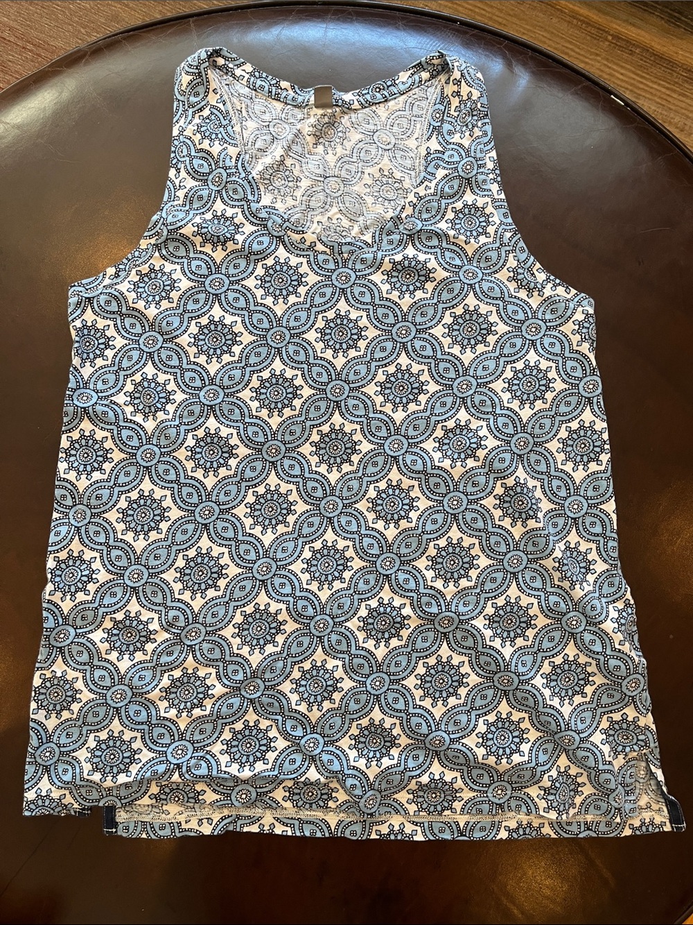 Uniqlo Blue & White Geometric Tank Top